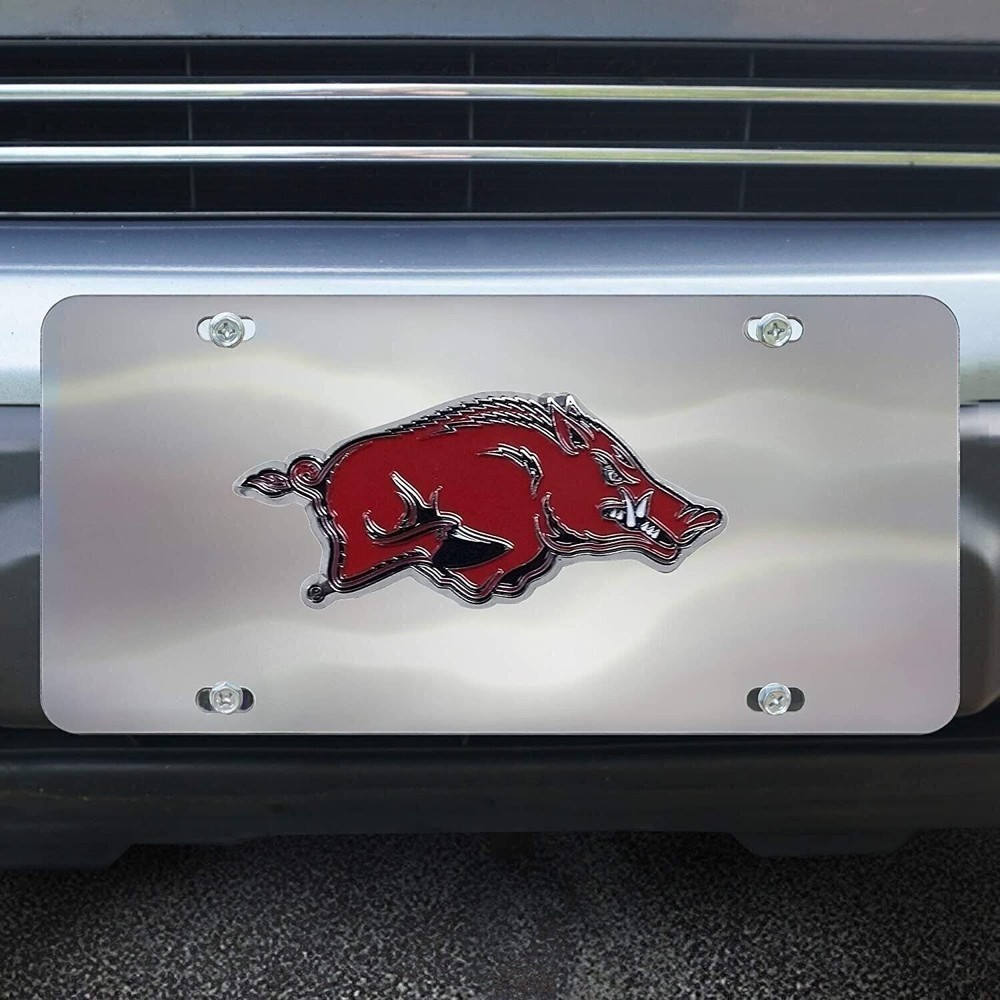 University of Arkansas Razorbacks Stainless Steel License Plate Tag