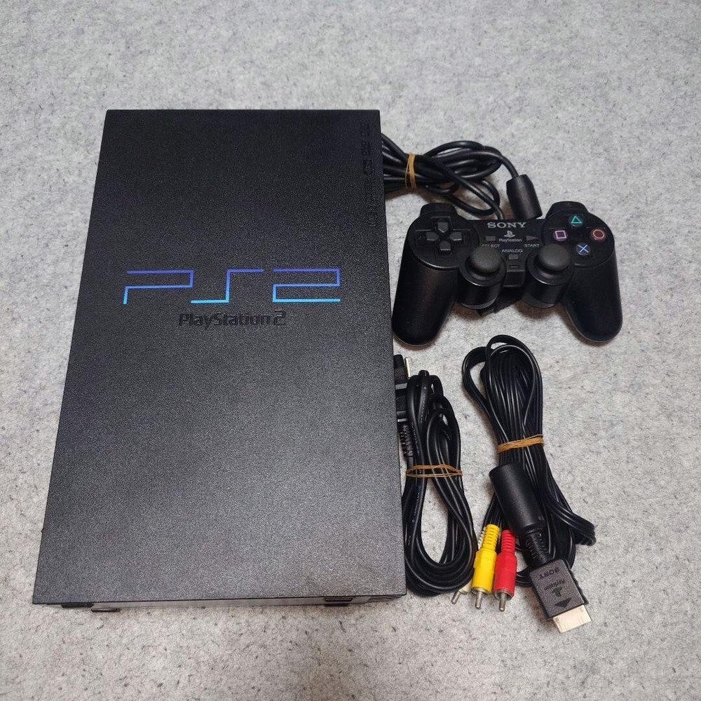 Sony PS2 SCPH-30000 Black Console with Controller and Cable NTSC-J Working