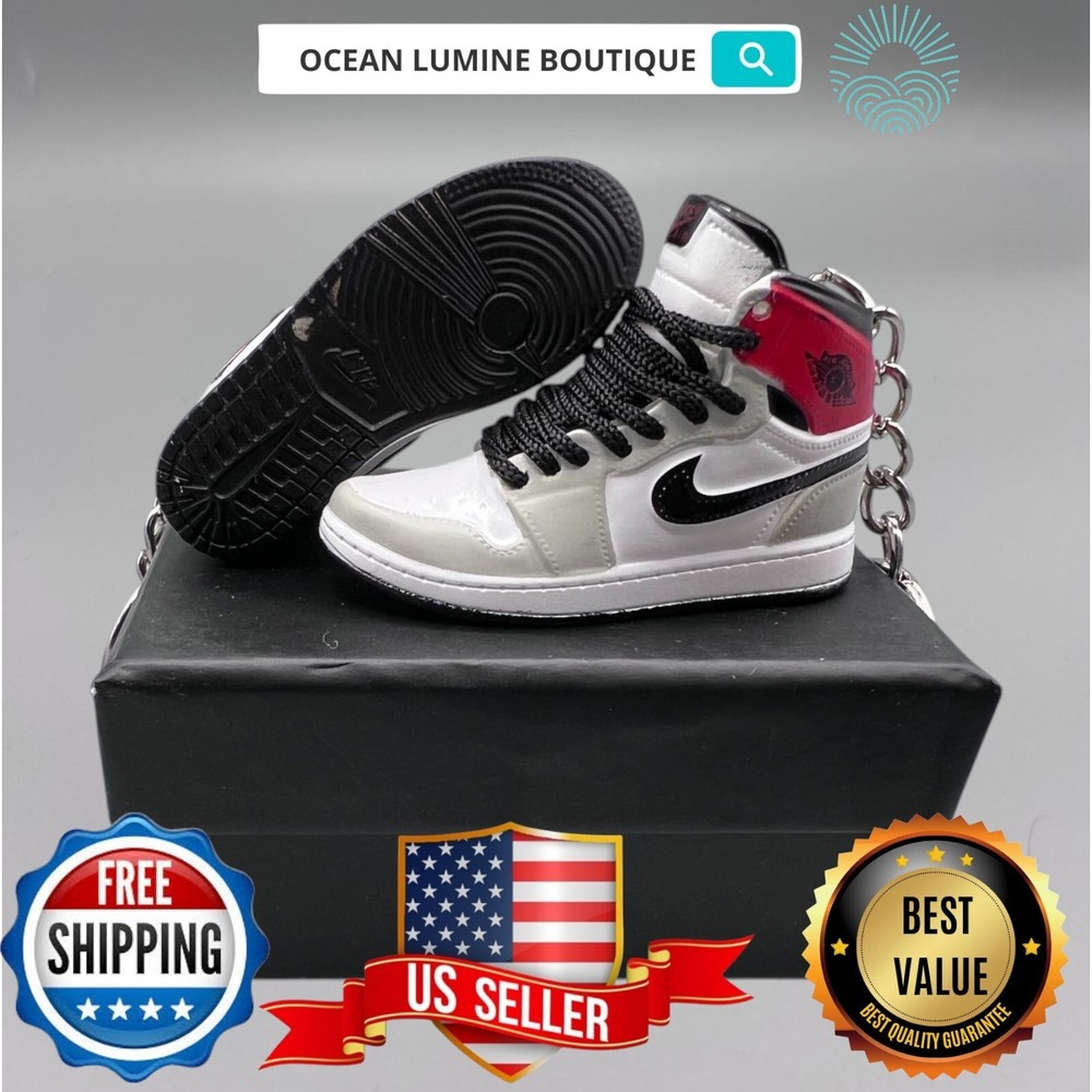 Air Jordan 3D Mini Sneaker Keychain, Basketball Sneaker Collectible, Box Options