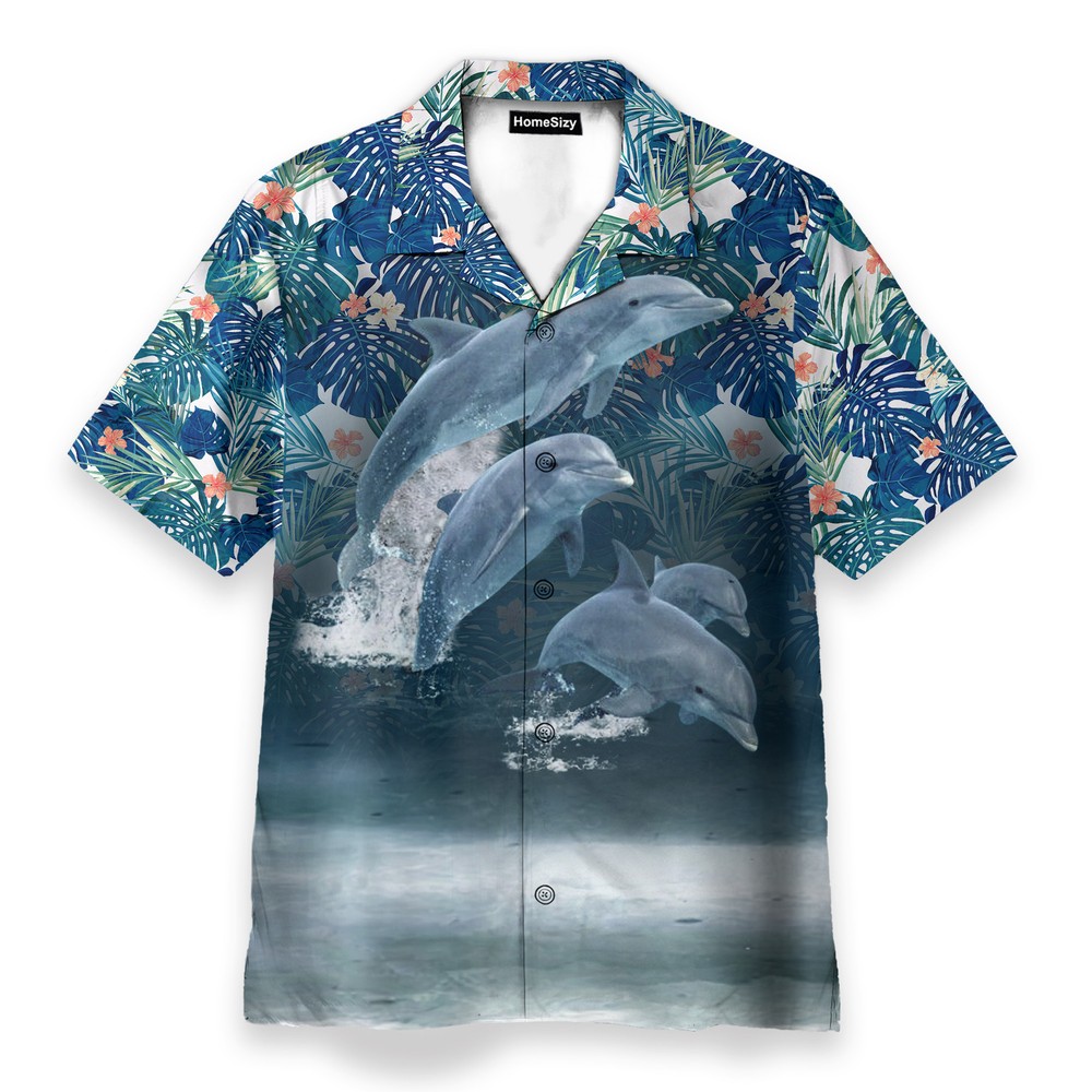 Dolphin Mens Buttons Up Shirts   Hawaiian Shirt