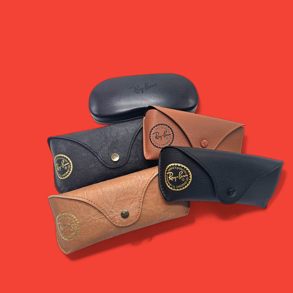 Ray Ban Eyeglasses Sunglasses Case W/Cleaning Cloth Ray Ban Reverse Case & Pouch