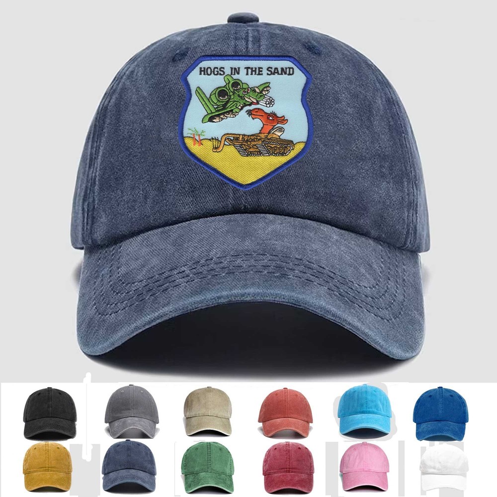 Custom Embroidered Hat A-10 Hog in The Sand, Veteran Cap, Trucker Hat, Gift Idea