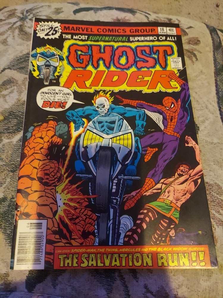 Ghost Rider #18 (Marvel Comics June 1976) Salvation run Spiderman The Thing