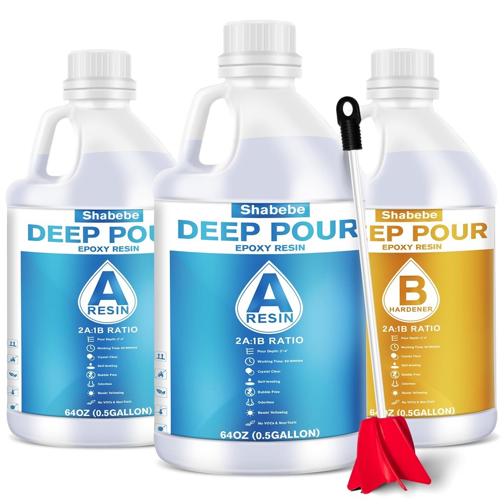 1.5 Gallon Deep Pour Clear Epoxy Resin Kit for River Tables and Countertops