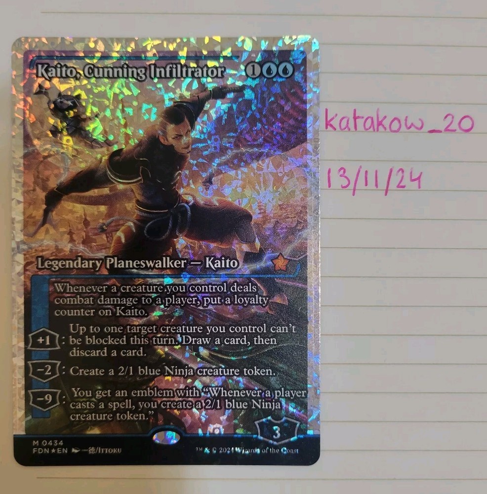 Kaito Cunning Infiltrator Foundations Fracture Foil MTG Planeswalker Card 434 NM