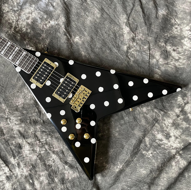 Edition Randy Rhoads Polka Left-handed Electric Guitar 24 Frets White Dot Guitar