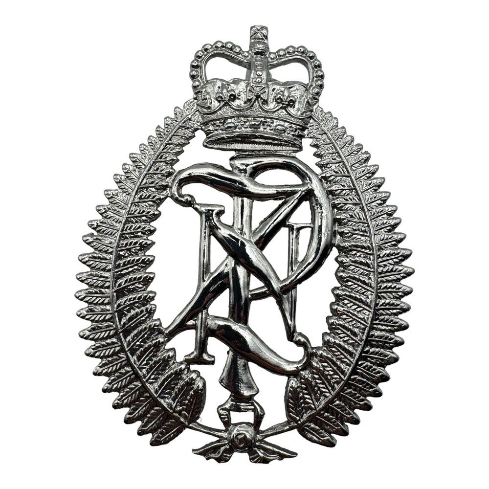 Vintage New Zealnd Police Helmet Metal Badge With Queen Crown 1953, 3”x2”