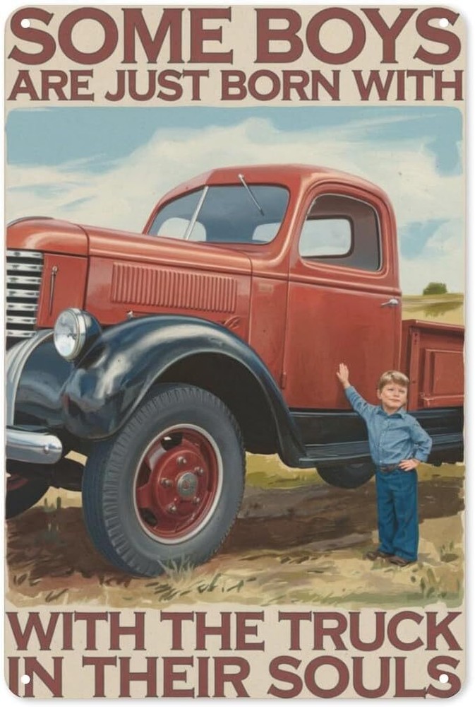 Vintage Truck Lover Metal Tin Sign 8x12 Inch Rustic Garage Workshop Wall Decor Americana