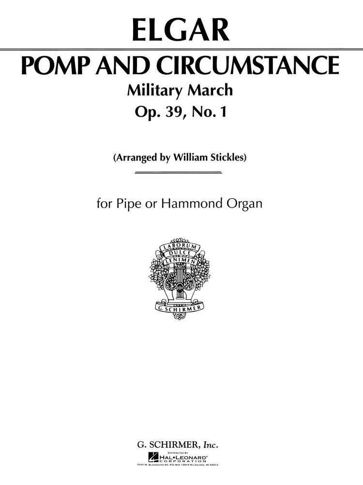 Pomp and Circumstance March No 1 by Edward Elgar Organ Solo Sheet Music