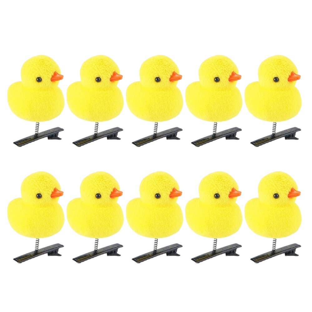 10pcs Cute Cartoon Yellow Duck Plush Hair Clips Duckbill Hairpins