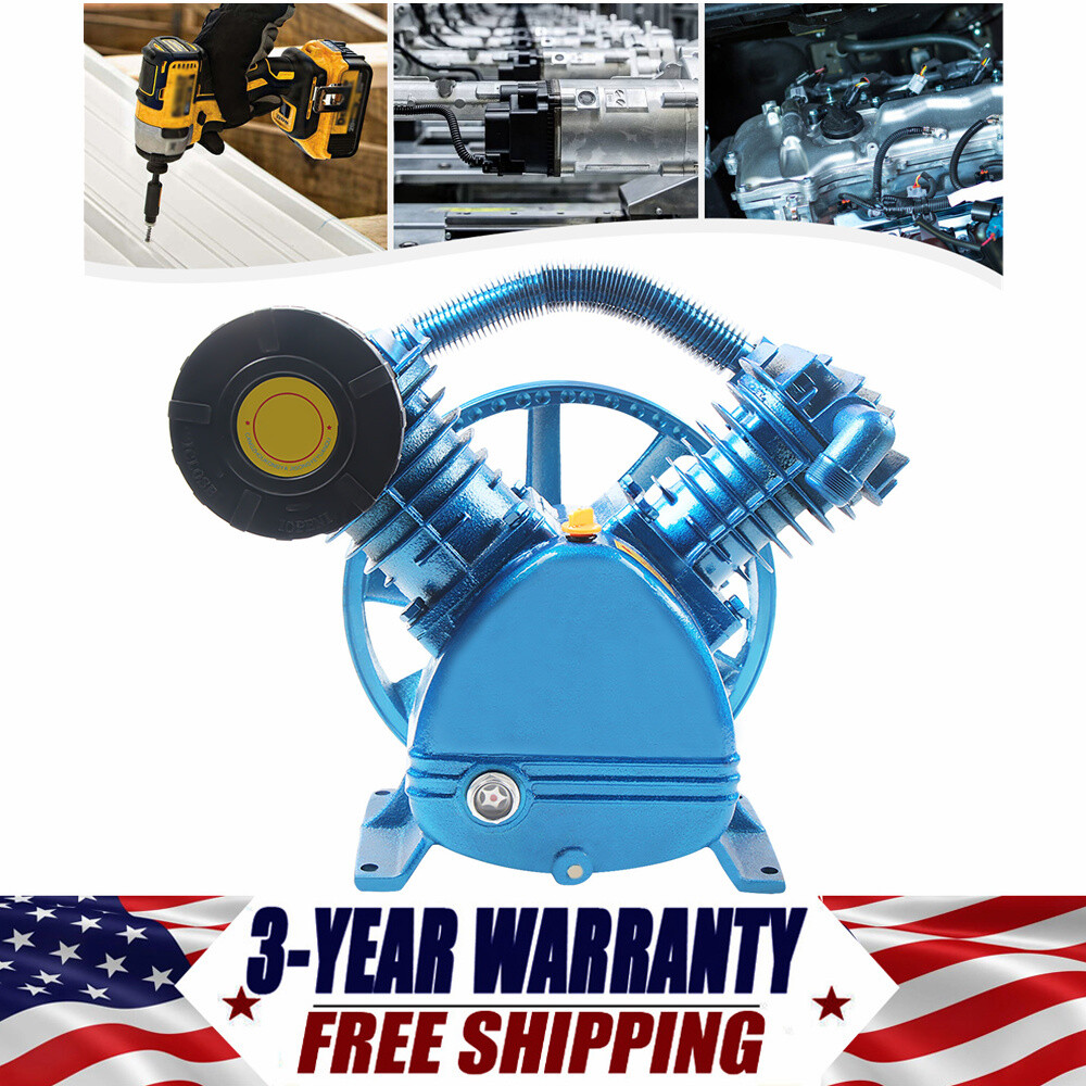 175PSI 5.5HP Twin Cylinder V-Type 2-Stage Air Compressor Pump Head