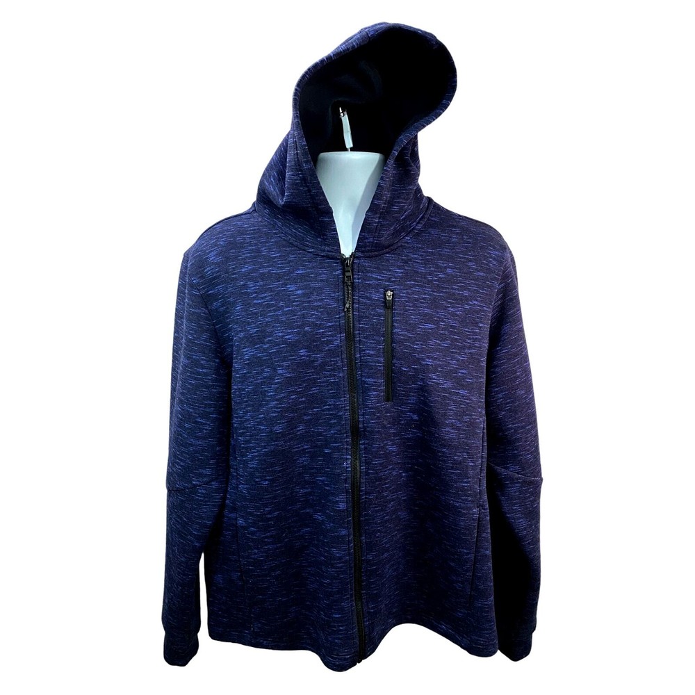 Tommy John Mens XL Blue Full Zip Hoodie Sweatshirt Comfort Fit