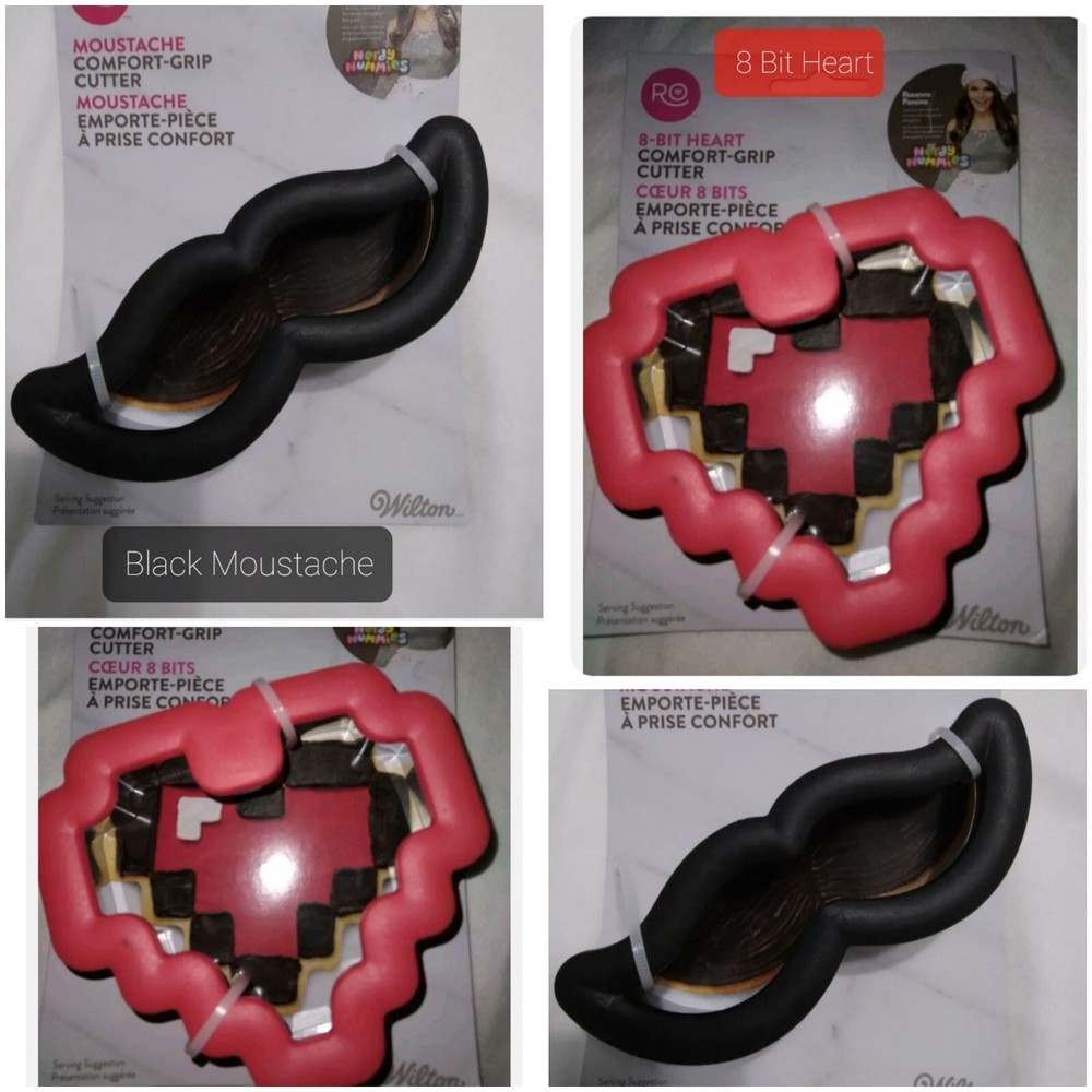 Wilton Cookie Cutter Rosanna Pansino Choose: 8 Bit HEART or Moustache