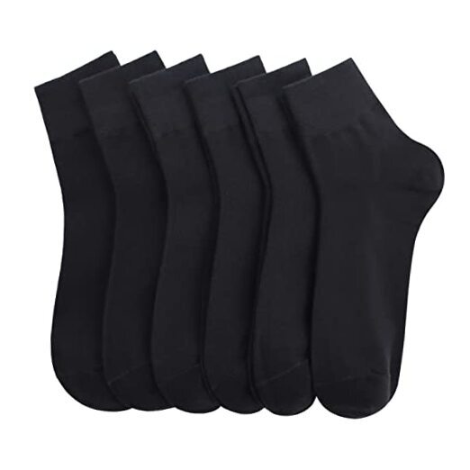 Women's Cotton Socks, Soft Thin Breathable Moisture Wicking Ankle 6-11 Black