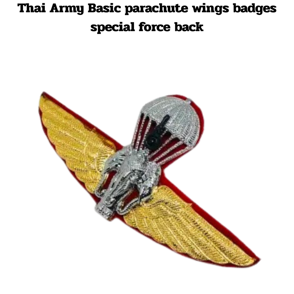 Thai Army Parachute Wings Badge Erawan Elephant Special Forces Pin Insignia