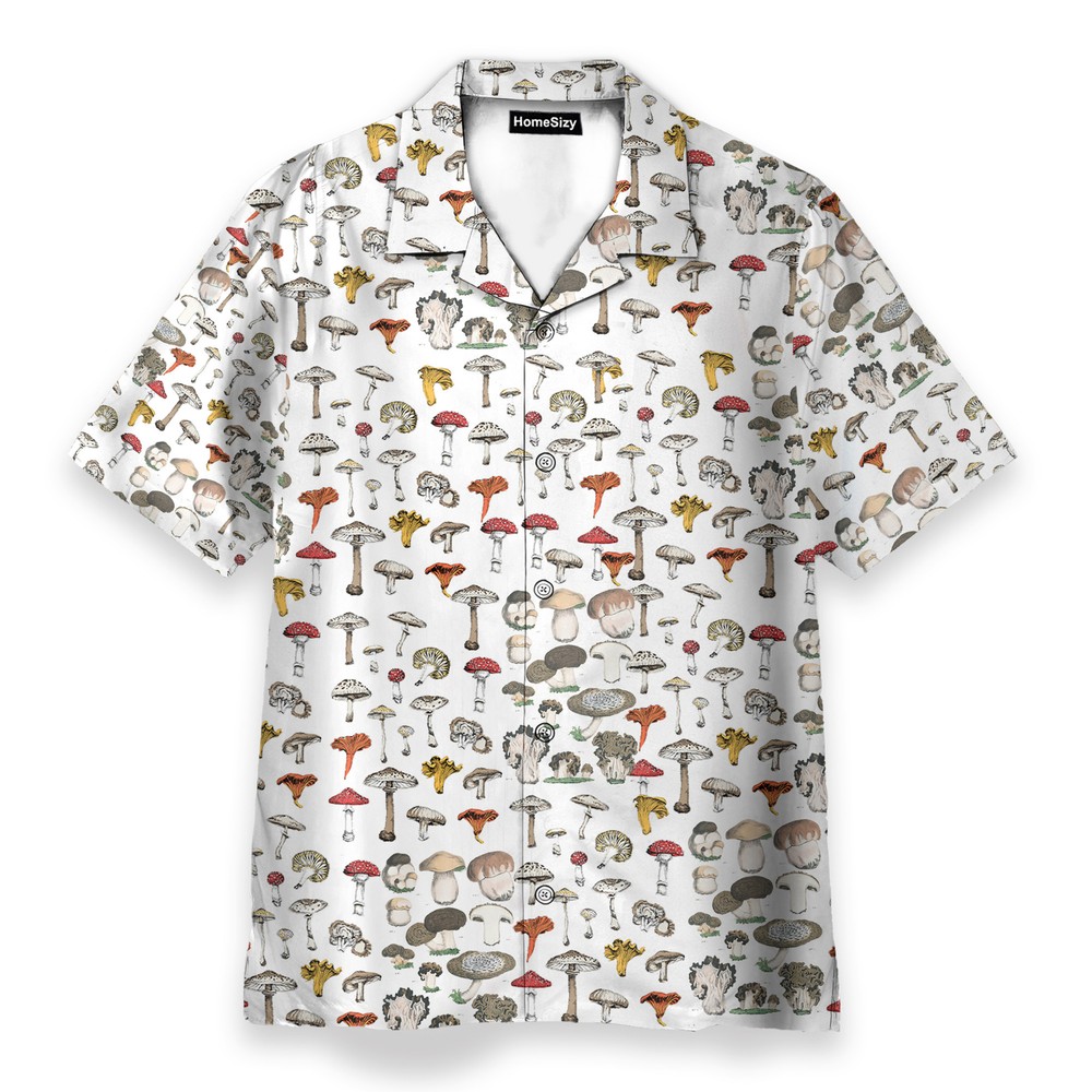 Mushroom Mens Buttons Up Shirts   Hawaiian Shirt Beach Shorts
