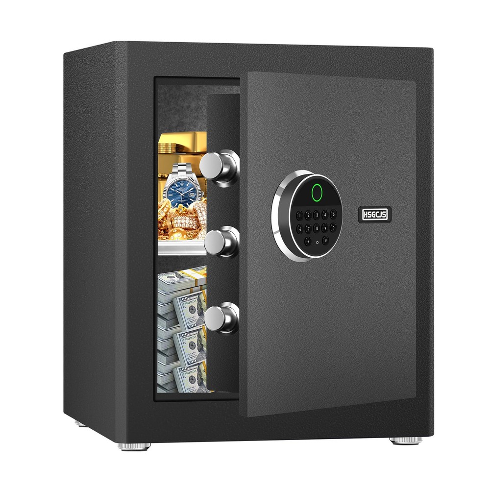 Biometric Fingerprint Safe Box with Digital Keypad for Home Security Storage-image