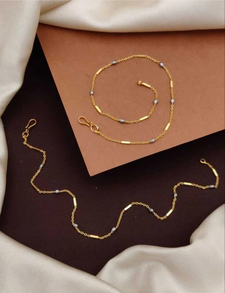 Gold Plated Traditional Chain Payal Ankle Bracelet for Women Gift-image