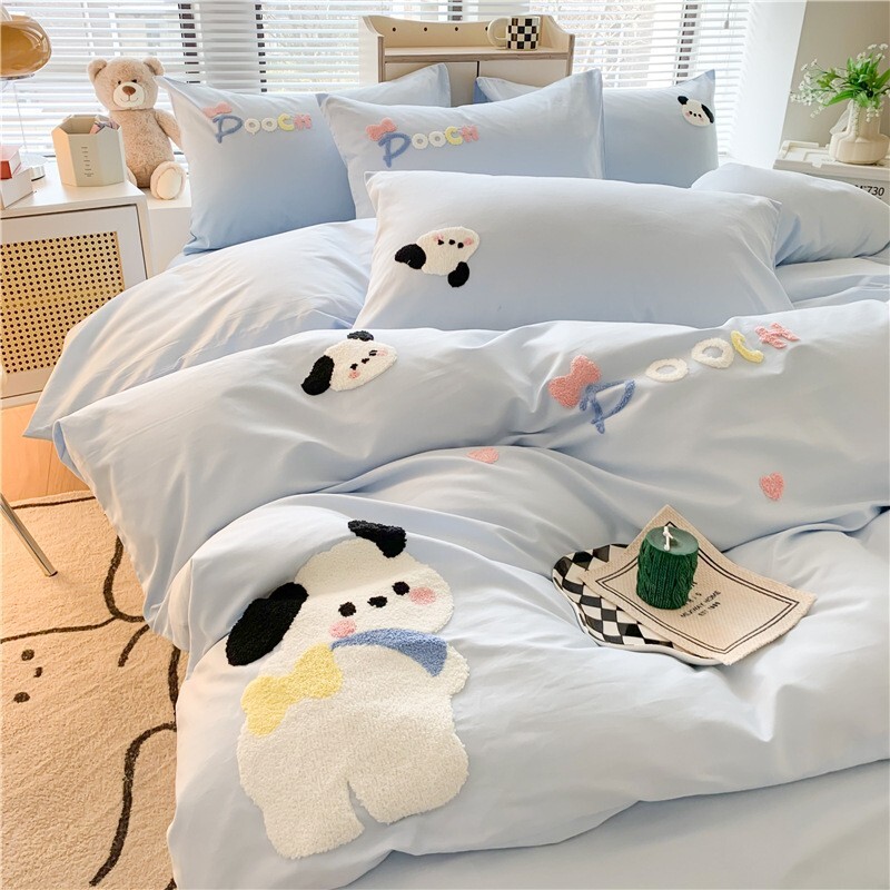 Cotton small fresh bed 4-piece cotton 100 children's quilt set cartoon