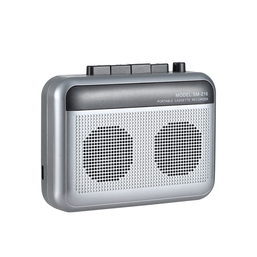 Portable Bluetooth Cassette Player Recorder with FM Radio and Headphone Jack - Walkman-Style Retro Audio
