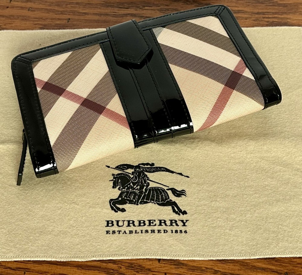 Authentic Burberry Nova Check Continental Wallet with Original Dust Bag