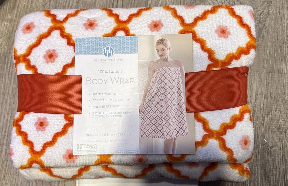 Huntington Home Geometric Print Soft Body Wrap Towel