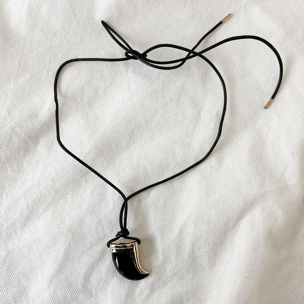 Balenciaga Resin Tusk Station Collar Necklace