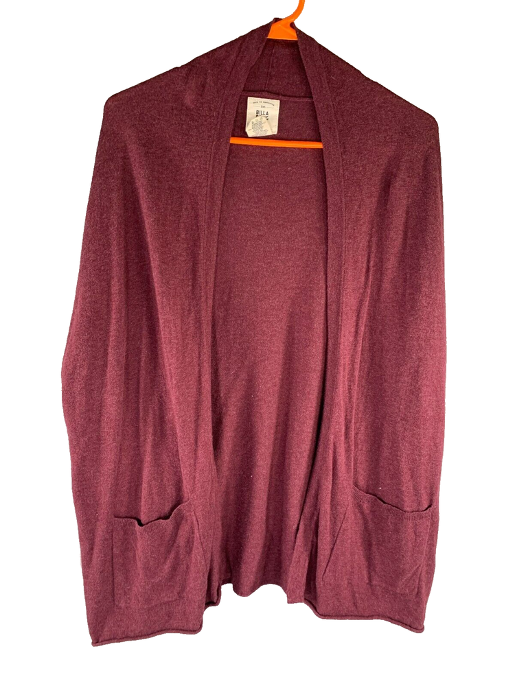 Billabong Women's Essential Open Front Cardigan in Burgundy Wine Red – Cozy and Stylish Pullover for Everyday Comfort, #4175