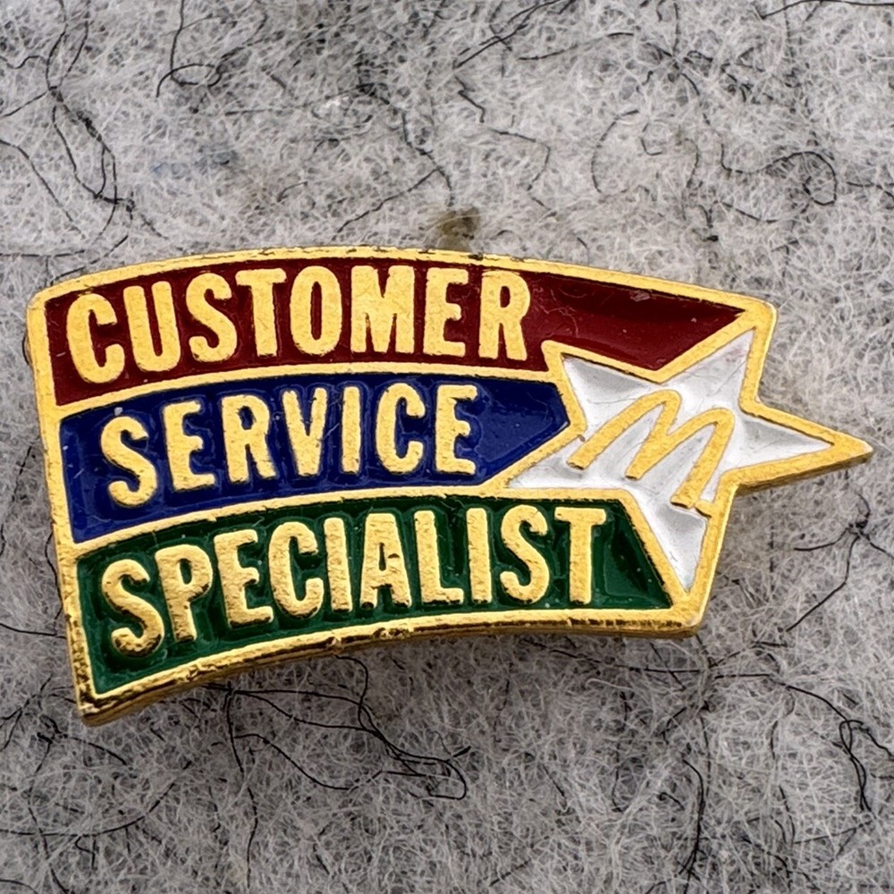 Customer Service Specialist Shooting Star Gold Tone Vintage Employee Lapel Pin-image