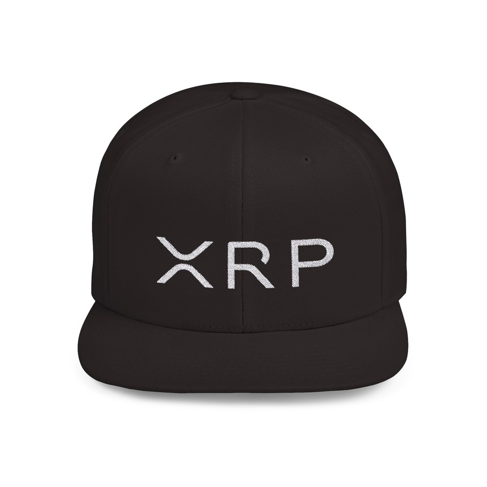 XRP Ripple Crypto Flat Bill Snapback Hat, XRP Cryptocurrency Flat Bill Cap-image