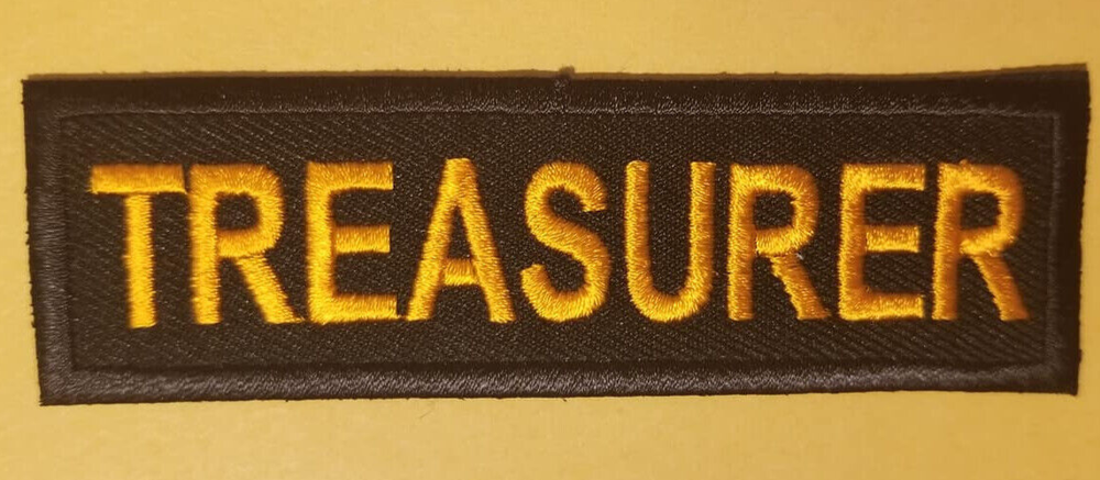 TREASURER Club Officer Embroidered Patch Worldwide shipping