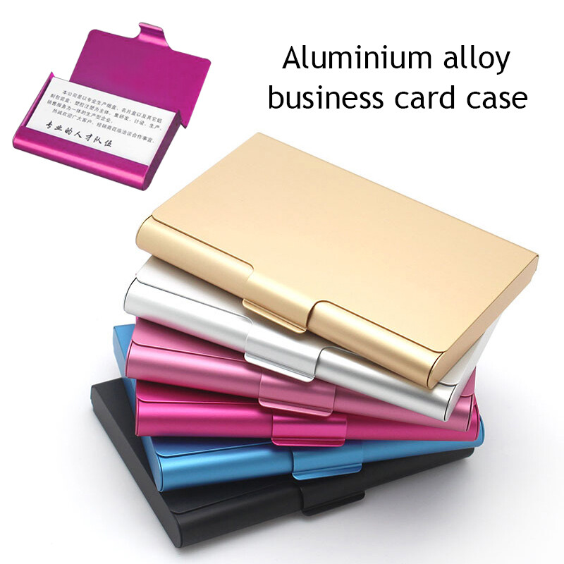 Metal Business Card Holder - Slim Aluminum Credit Card Case with Name Storage-image