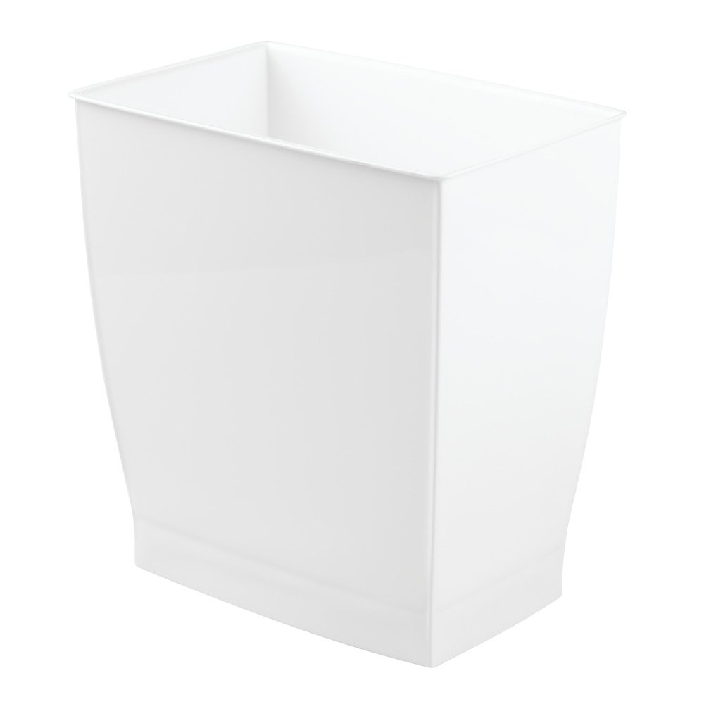 Idesign,Plastic Spa Rectangular Trash, Waste Basket Garbage Can for Bathroom, Be