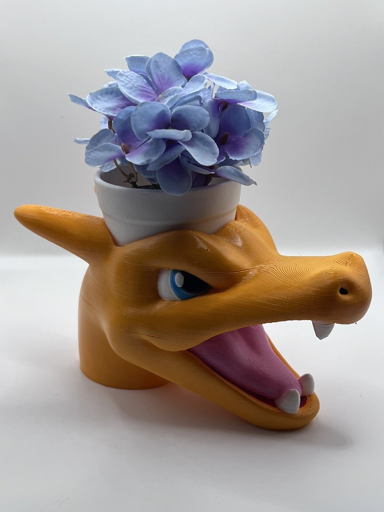 Charizard Pokemon Flower Succulent Pot Planter 3D Printed Hand Painted WYSIWYG