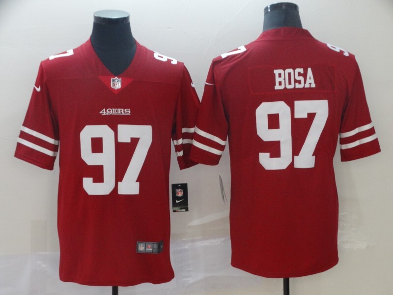 San Francisco 49ers Nick Bosa #97 Football Red Jersey stitched New S-3XL