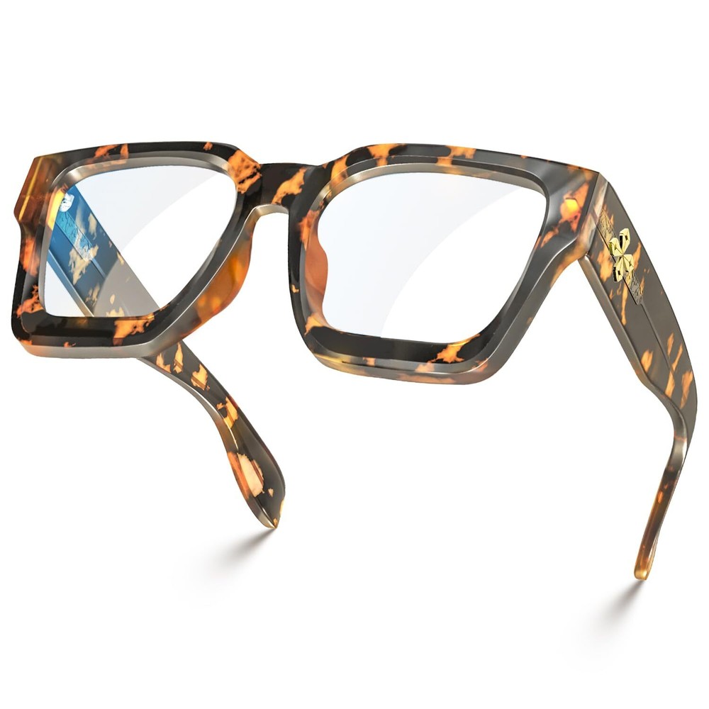 VISOONE TR90 Rectangle Blue Light Blocking Glasses Chic Preppy Style for Screen Time Relief