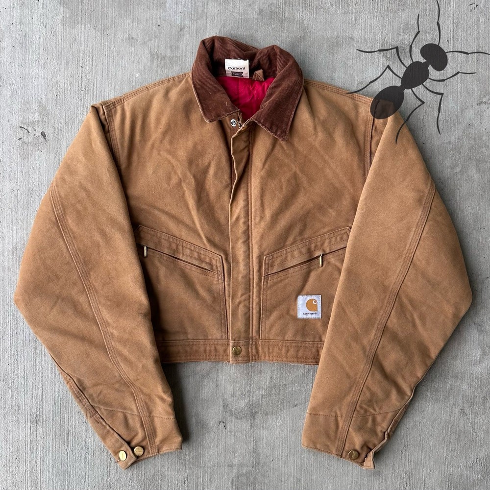 Vintage Y2K Carhartt brown cropped Detroit work jacket