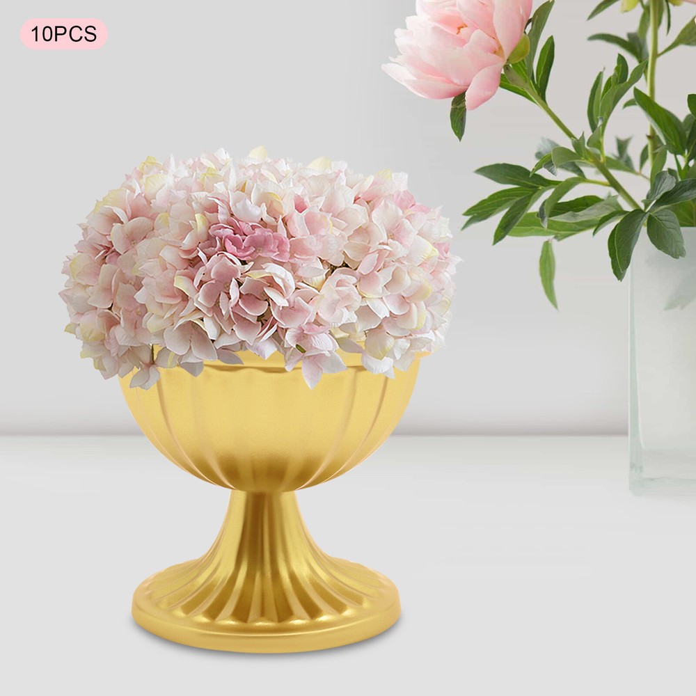 10pcs Vase Wedding Gold Flower Arrangement Pots Table Decor Metal Vase Party