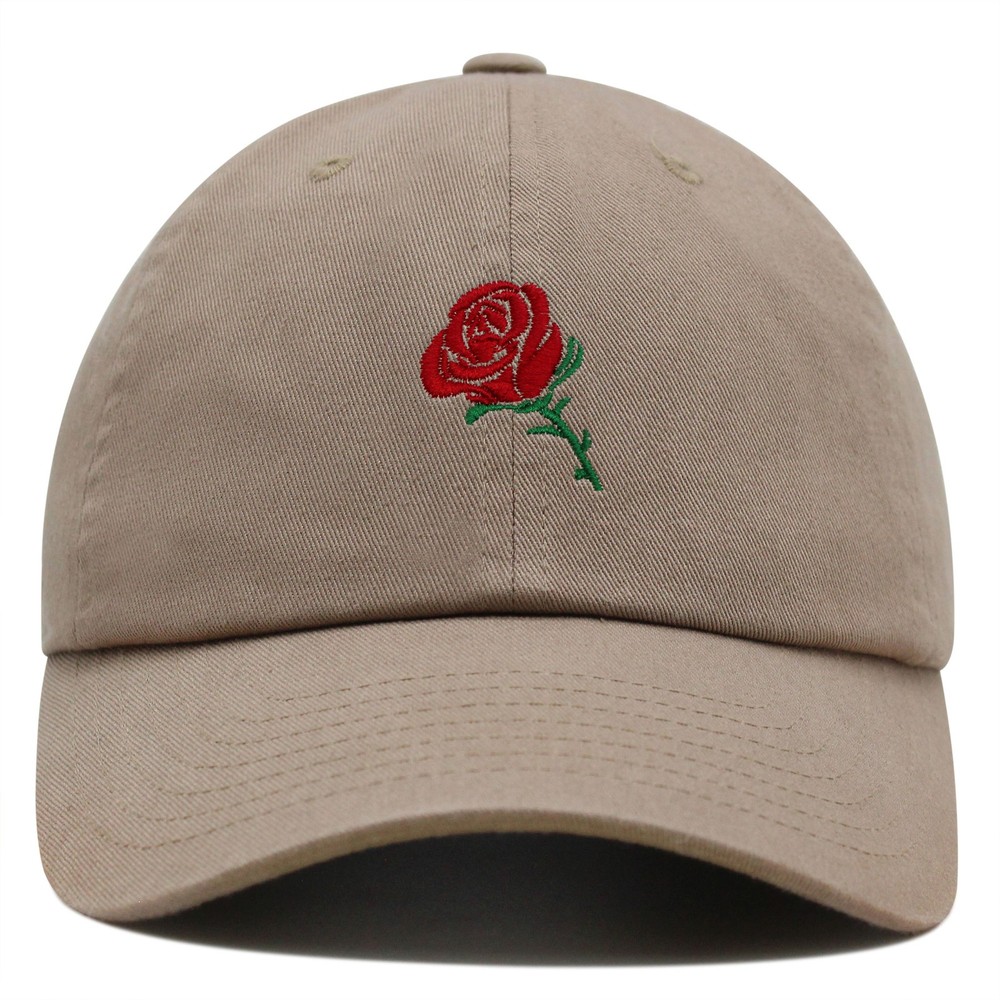 Rose Premium Dad Hat Embroidered Cotton Baseball Cap Flower Floral Love