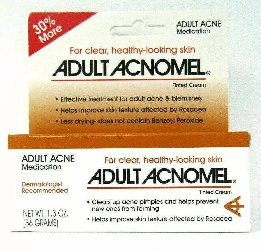 Adult Acnomel Tinted Cream Acne Medication 1.30 Oz 36 G
