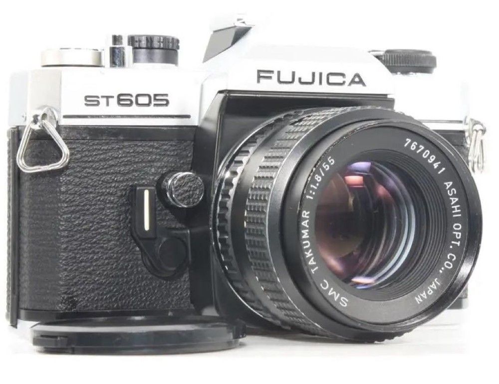 Fujica ST605 35mm Film SLR Camera with Takumar 55mm F1.8 Lens