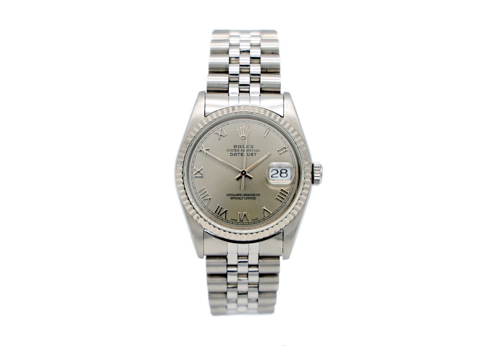 Rolex Datejust 16234 Stainless Steel 18K White Gold Automatic Mens Watch