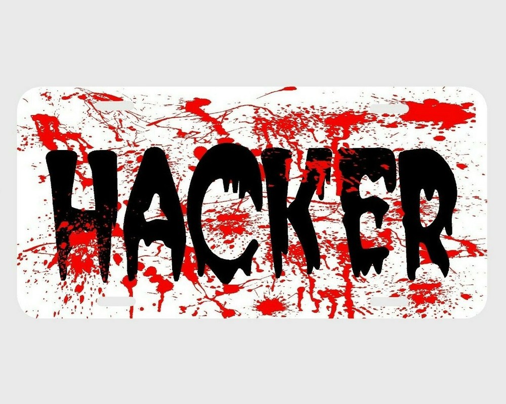 Custom Horror Hacker Blood-Spattered Halloween License Plate-image