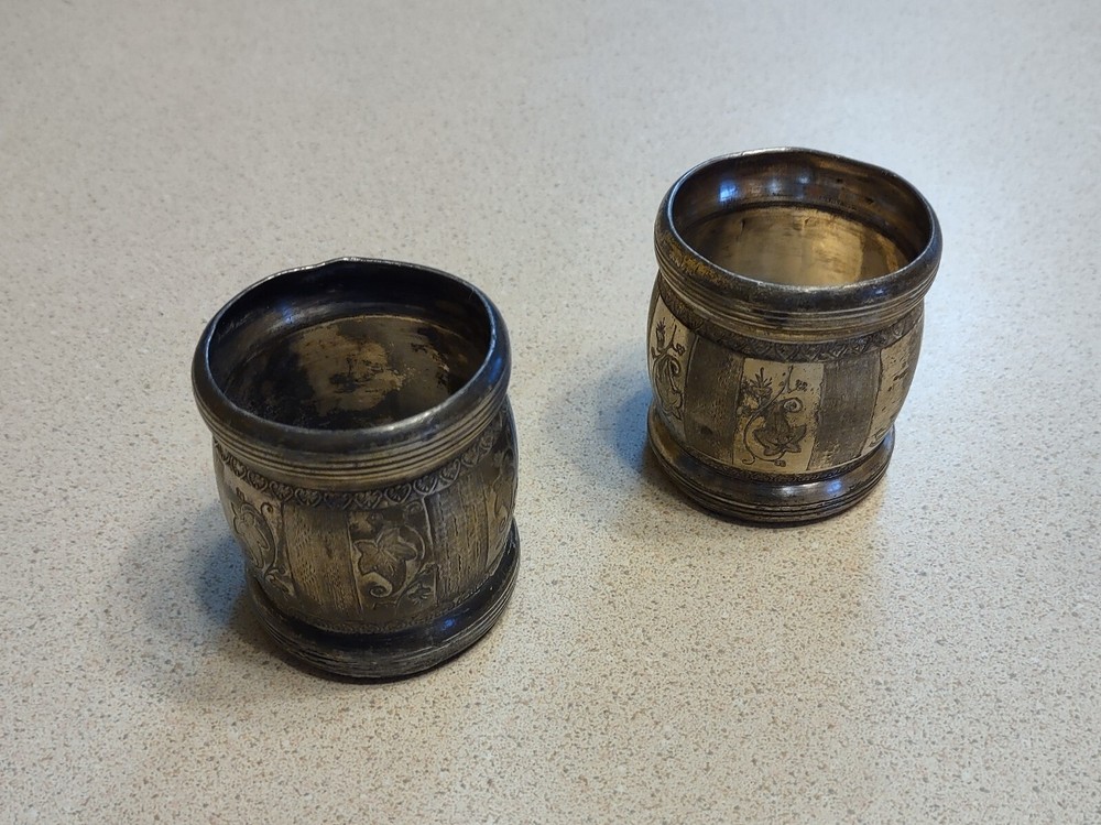 SILVER NAPKIN RINGS 1879 ILLINOIS ANTIQUE