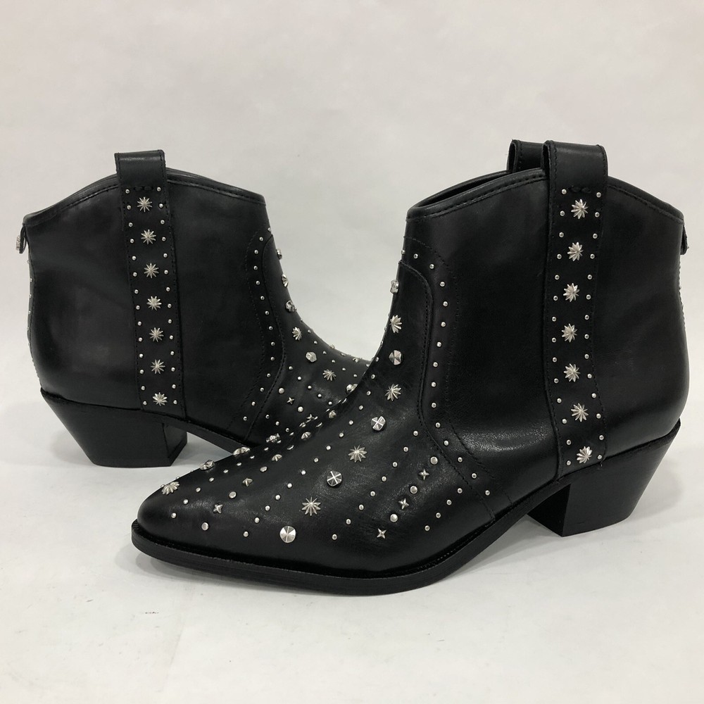 Sam Edelman Womens Leather Brian Studded Ankle Western Boots Size 6 New