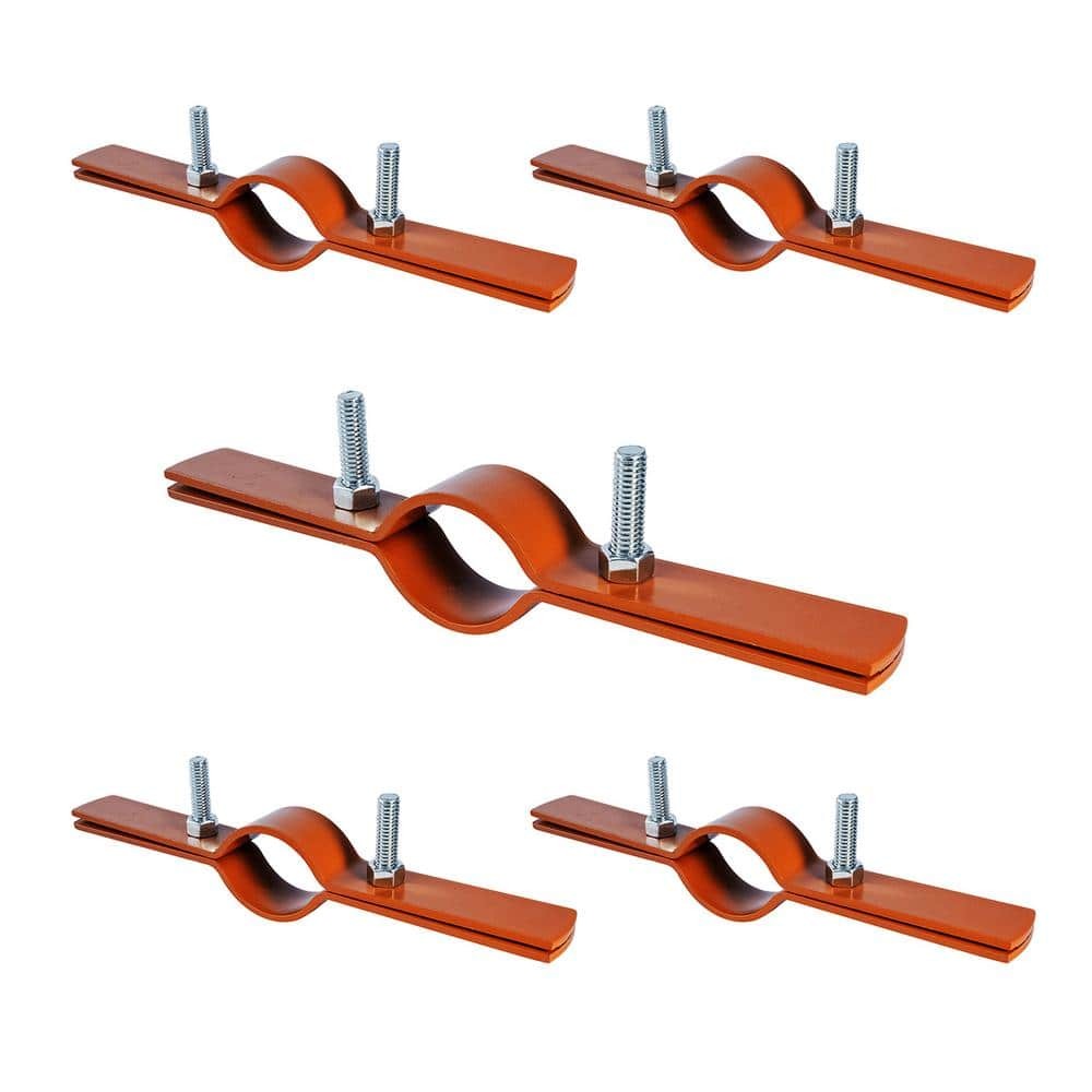 3-Inch Copper Epoxy Coated Steel Riser Clamp 5-Pack