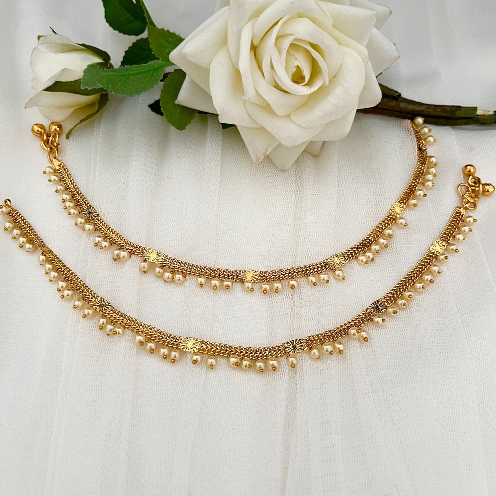 Indian  Gold Payal Pakistani Anklets Ghungru Payal Jhanjar Ghungroo  Anklets-image