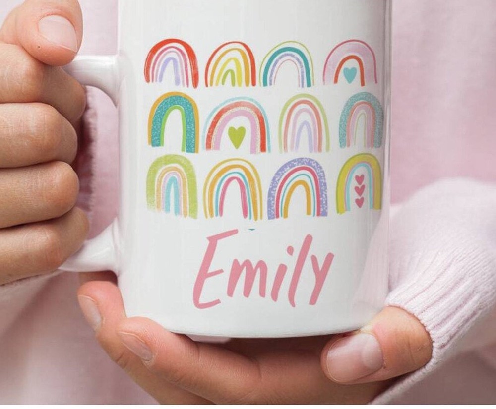 Personalised Rainbow Gift Rainbows Gift Mugs Rainbows Rainbow Miss You Happy