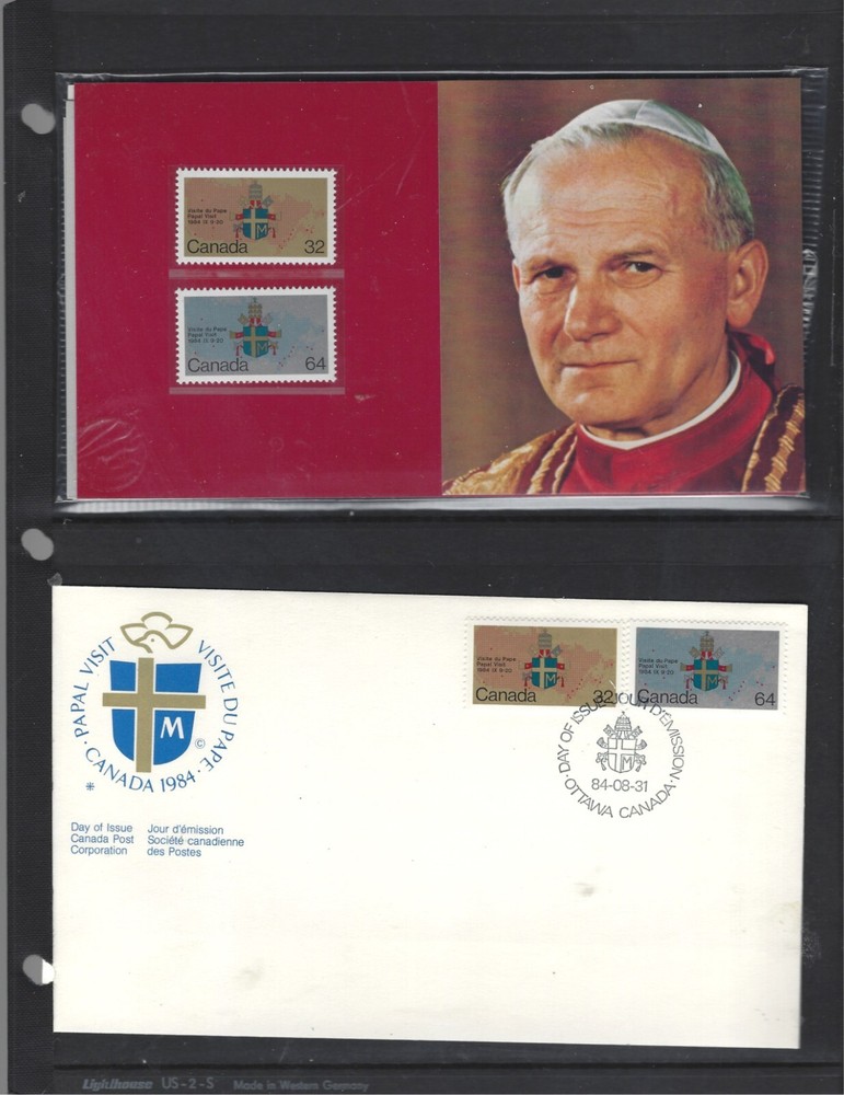 Canada 1984 Papal Visit Thematic Collection 27 + First Day Cover-image