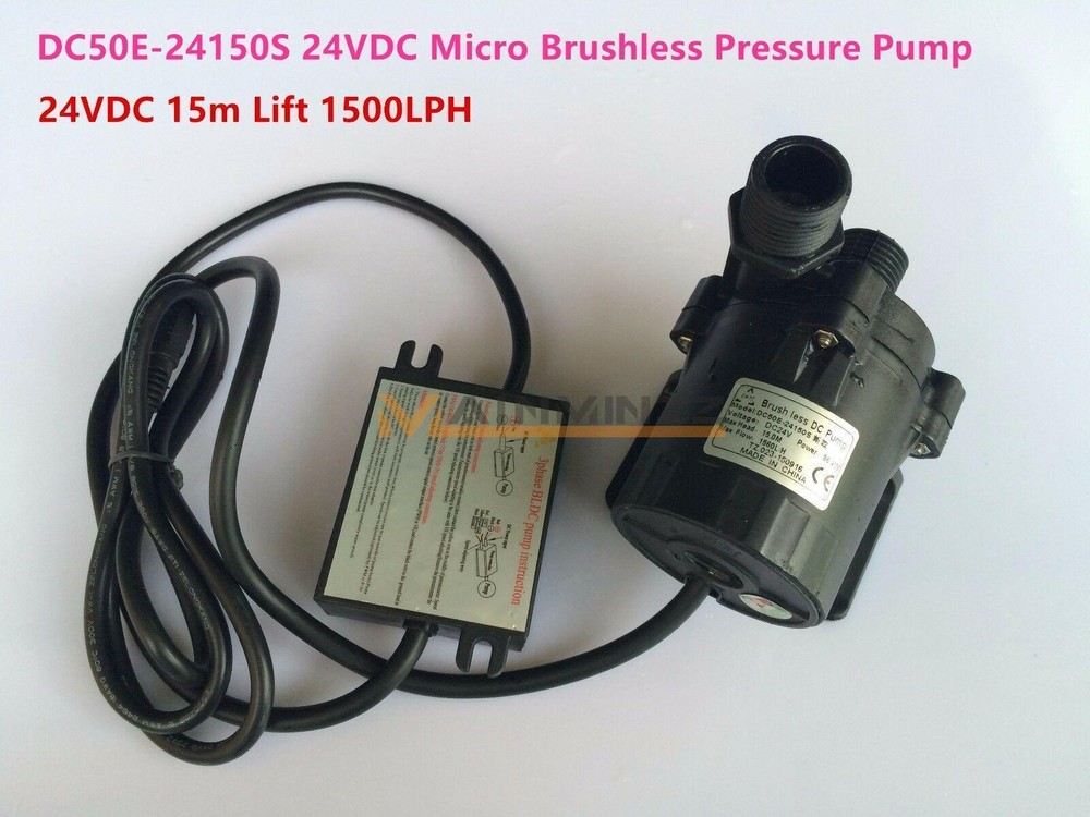 24V Micro Brushless DC Pressure Pump DC50E-24150S 4m-cable length 86W 15m Lift